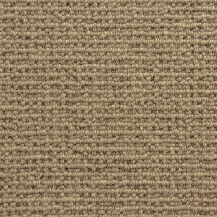 Wool broadloom carpet swatch in a chunky loop weave in gold.