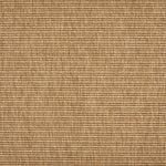 Outdoor broadloom carpet swatch in a ribbed flat weave in mottled tan.
