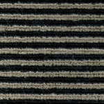 Wool-linen broadloom carpet swatch in a chunky striped weave in shades of gray and black.