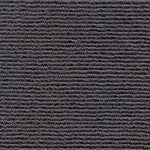 Wool broadloom carpet swatch in a chunky ribbed weave in charcoal.