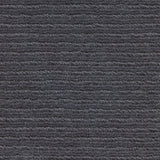 Wool broadloom carpet swatch in a chunky ribbed weave in charcoal.