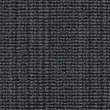 Wool broadloom carpet swatch in a chunky striped weave in dark purple and charcoal.