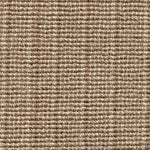 Wool broadloom carpet swatch in a chunky striped weave in cream and light brown.