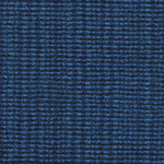 Wool broadloom carpet swatch in a chunky striped weave in blue and navy.