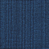 Wool broadloom carpet swatch in a chunky striped weave in blue and navy.