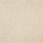 Nylon broadloom carpet swatch in a nubby textured weave in cream.