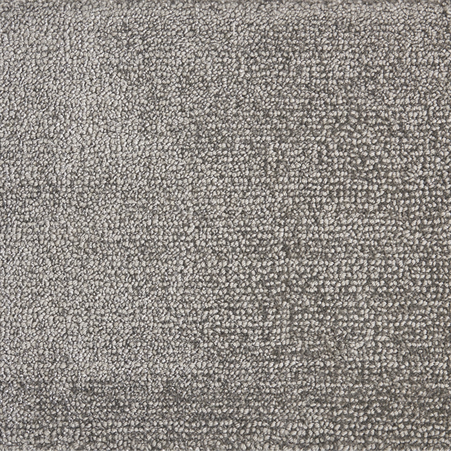 Nylon broadloom carpet swatch in a nubby textured weave in charcoal.