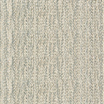 Nylon broadloom carpet swatch in a ribbed weave in mottled cream, tan and gray-blue.
