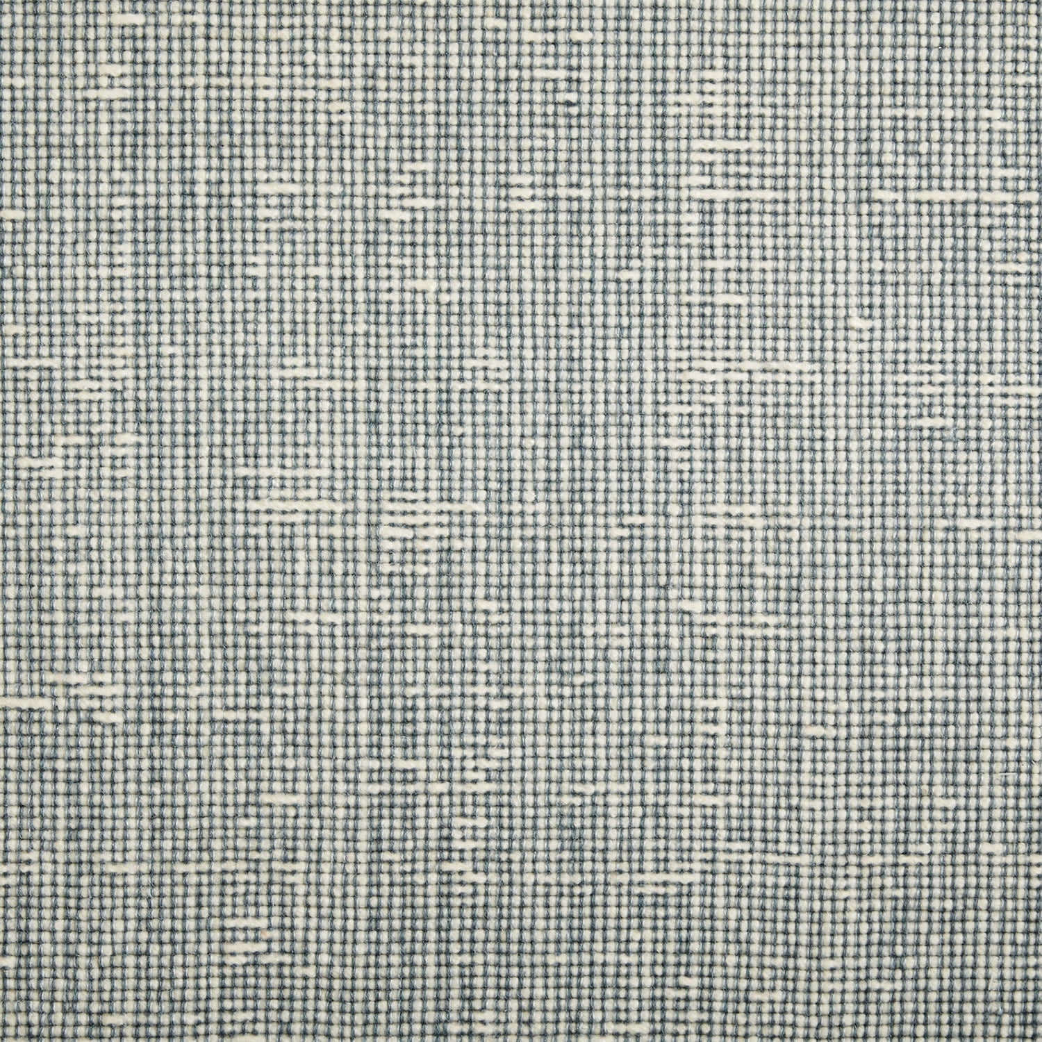 Wool broadloom carpet swatch in a chunky weave in mottled blue and cream.