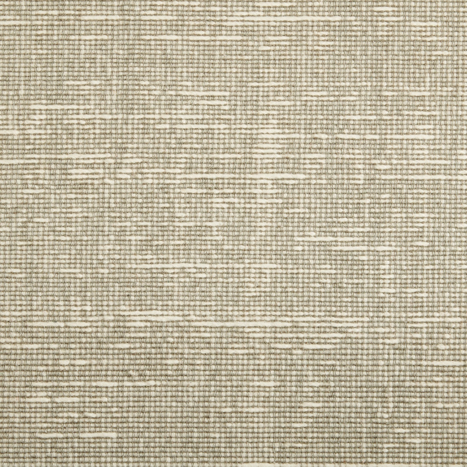 Wool broadloom carpet swatch in a chunky weave in mottled cream and sage.