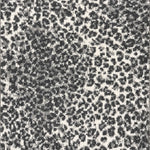 Wool broadloom carpet swatch in a cheetah print in charcoal and gray on a cream field.