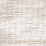 Wool-blend broadloom carpet swatch in a chunky weave in mottled white and cream.