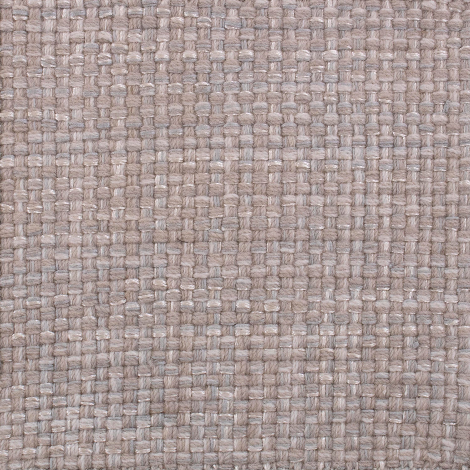 Wool-blend broadloom carpet swatch in a chunky grid weave in mottled mauve, cream and gray.