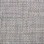 Wool-blend broadloom carpet swatch in a chunky grid weave in mottled blue-gray, gray and cream.