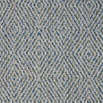 Wool-blend broadloom carpet swatch in a chunky diamond weave in mottled shades of cream, blue and green.