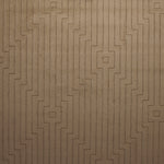Wool-silk broadloom carpet swatch in a dimensional geometric weave in gold.