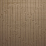 Wool-silk broadloom carpet swatch in a dimensional geometric weave in gold.