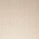 Wool-silk broadloom carpet swatch in a dimensional geometric weave in ivory.