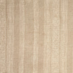 Woven fabric swatch in a striped pattern of intricate white lines over a washed beige background.